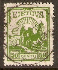 Lithuania 1923 50c green. SG192.